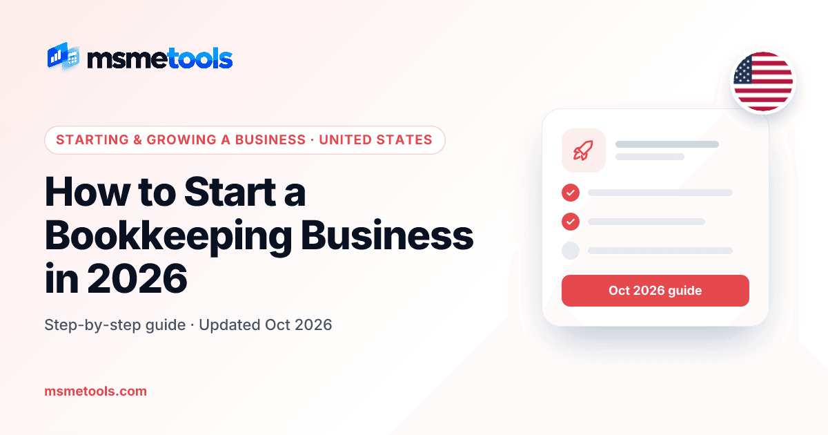 How to start a bookkeeping business — MSMETOOLS guide cover