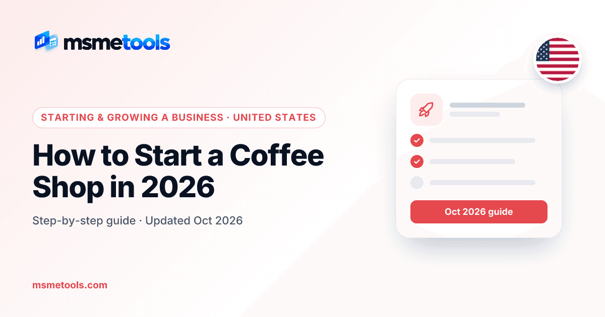 How to start a coffee shop — MSMETOOLS guide cover