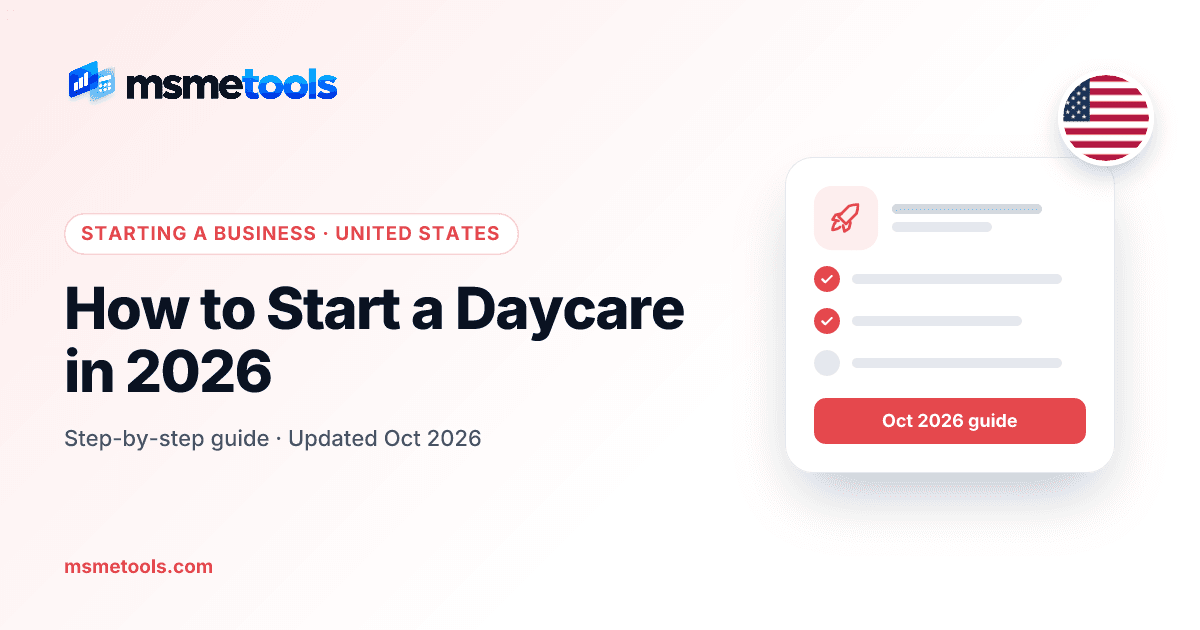 How to start a daycare — MSMETOOLS guide cover