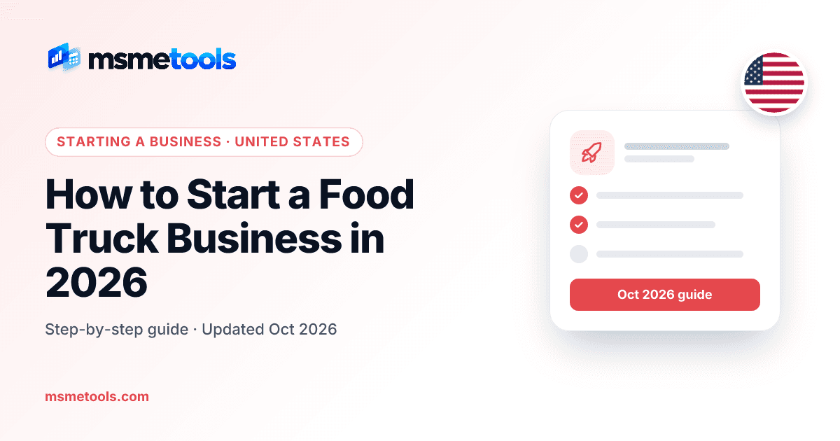 How to start a food truck business — MSMETOOLS guide cover