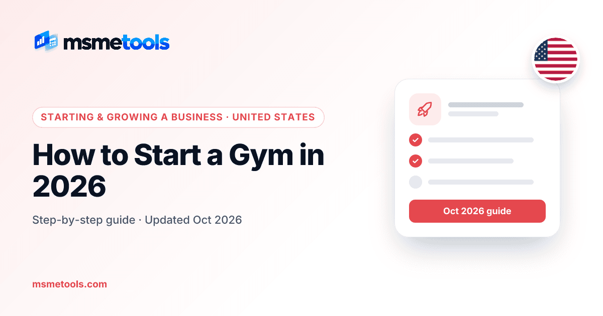 How to start a gym — MSMETOOLS guide cover