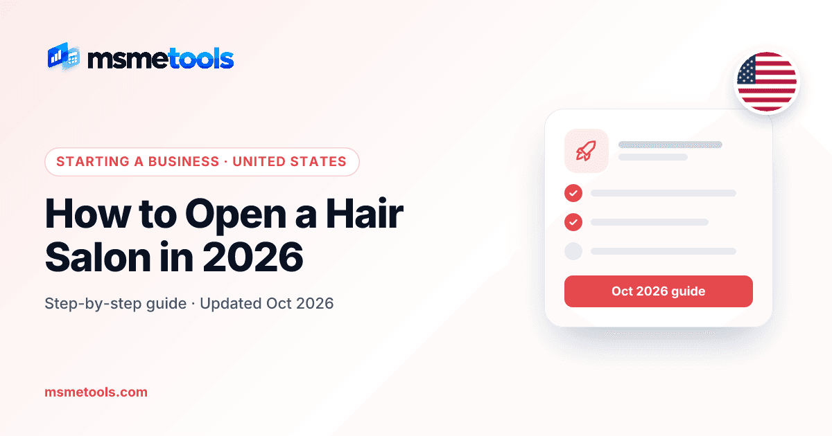 How to open a hair salon — MSMETOOLS guide cover