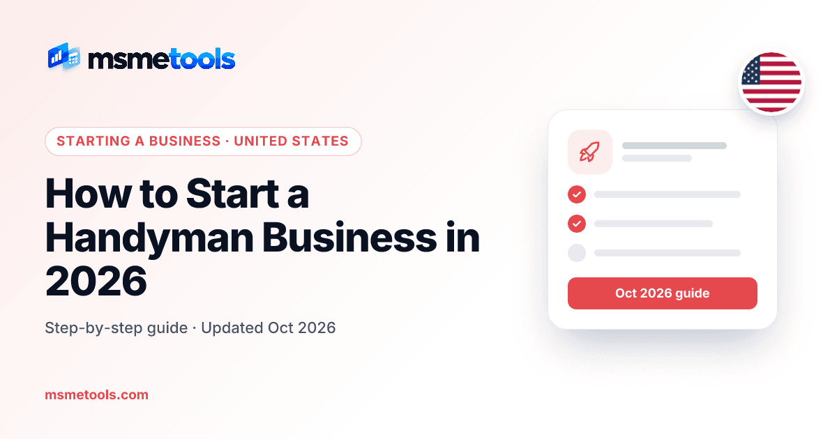 How to start a handyman business — MSMETOOLS guide cover