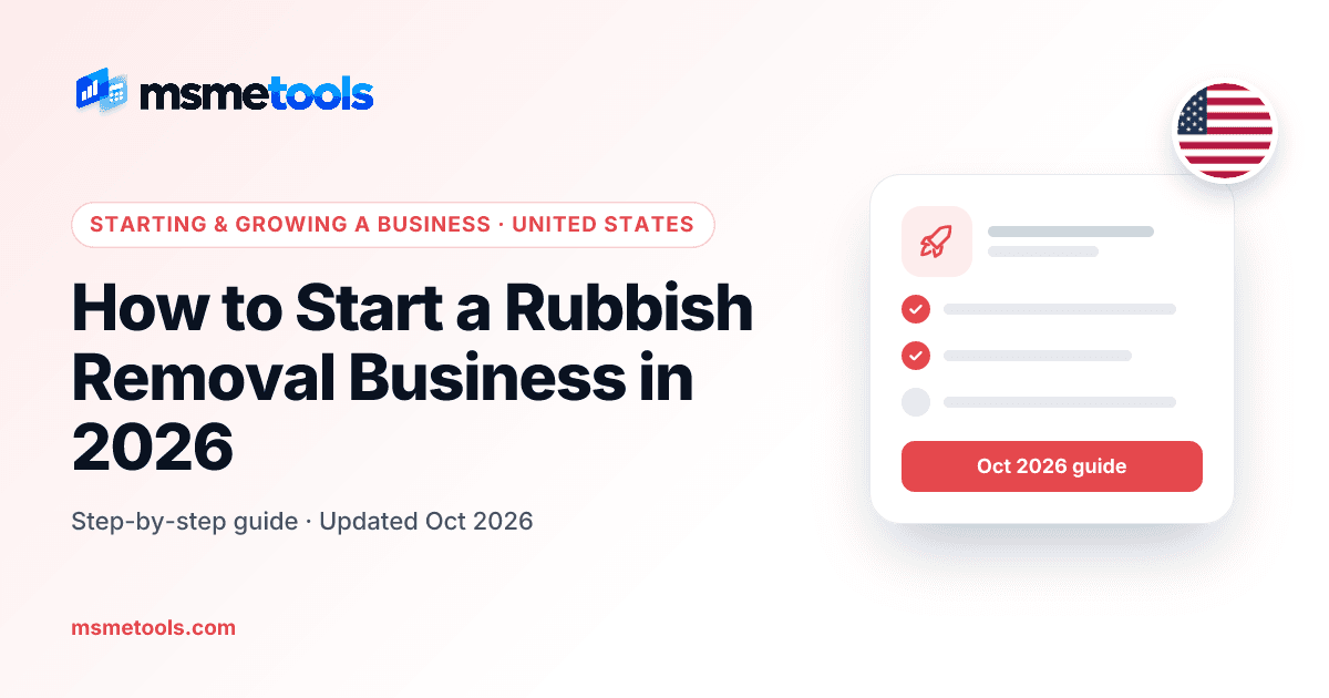 How to start a rubbish removal business — MSMETOOLS guide cover
