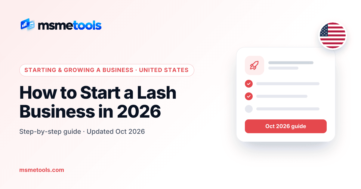 How to start a lash business — MSMETOOLS guide cover