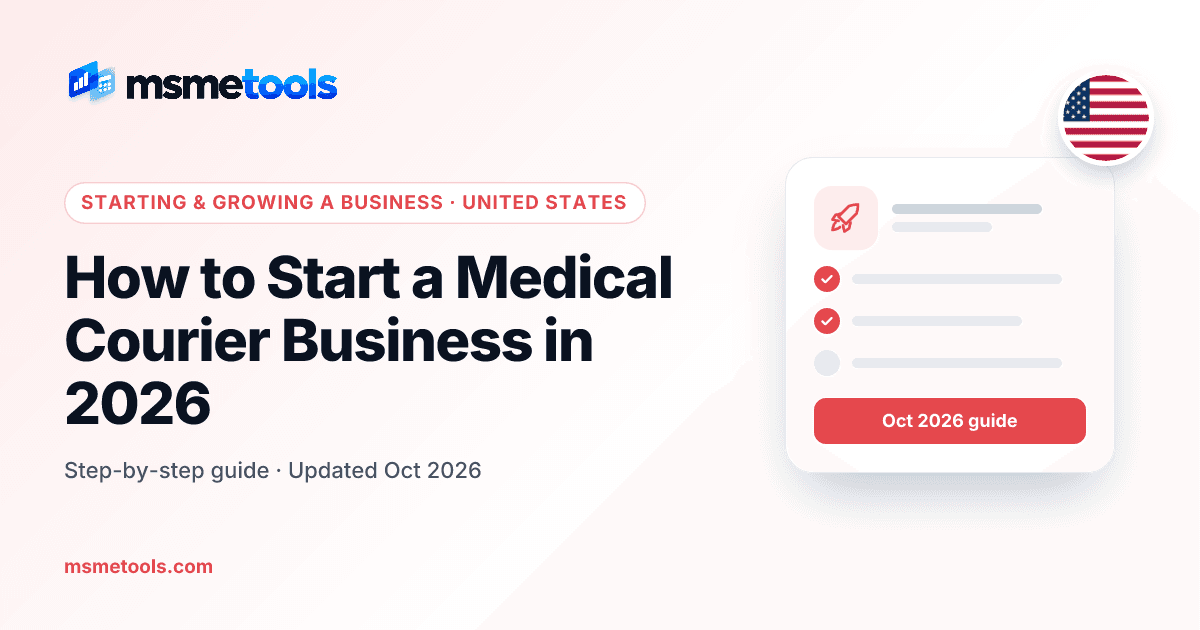How to start a medical courier business — MSMETOOLS guide cover