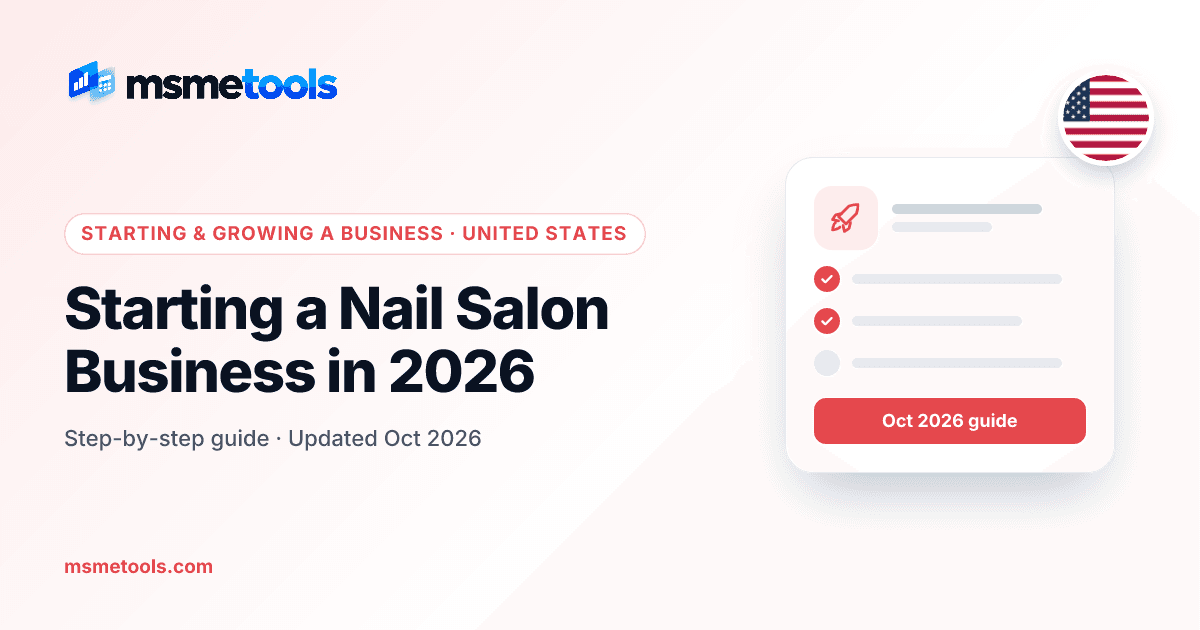 Starting a nail salon business — MSMETOOLS guide cover
