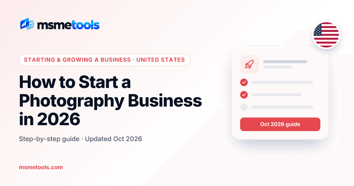 How to start a photography business — MSMETOOLS guide cover