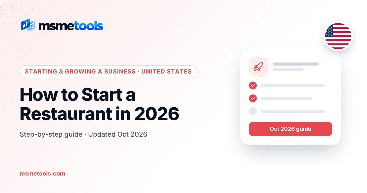 How to start a restaurant — MSMETOOLS guide cover