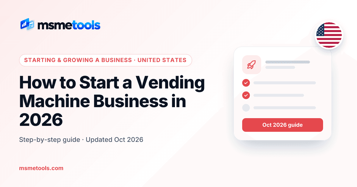 How to start a vending machine business — MSMETOOLS guide cover