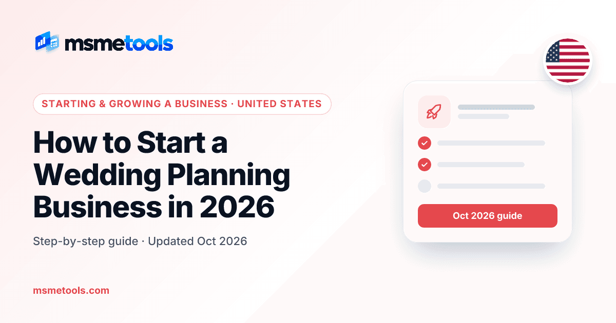 How to start a wedding planning business — MSMETOOLS guide cover