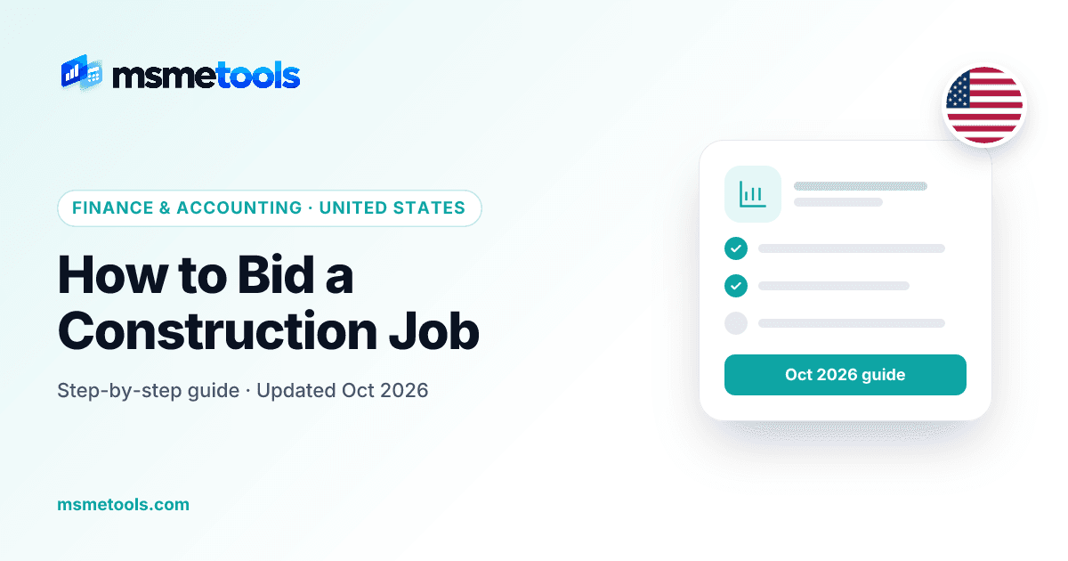 How to bid a construction job — MSMETOOLS guide cover