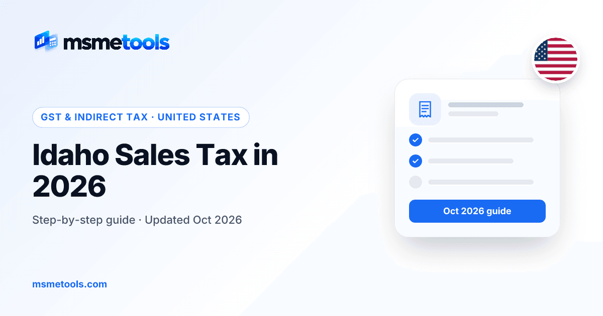 Idaho sales tax — MSMETOOLS guide cover