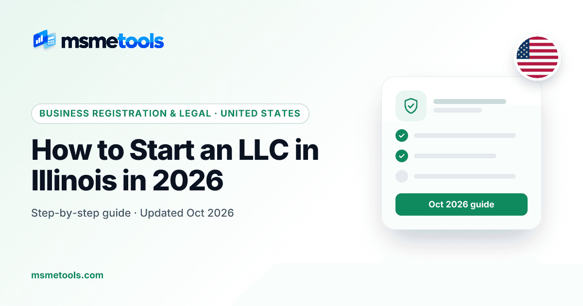 How to start an LLC in Illinois — MSMETOOLS guide cover