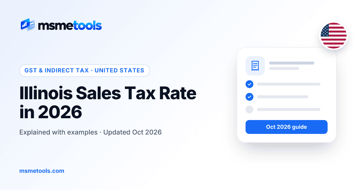 Illinois sales tax rate — MSMETOOLS guide cover
