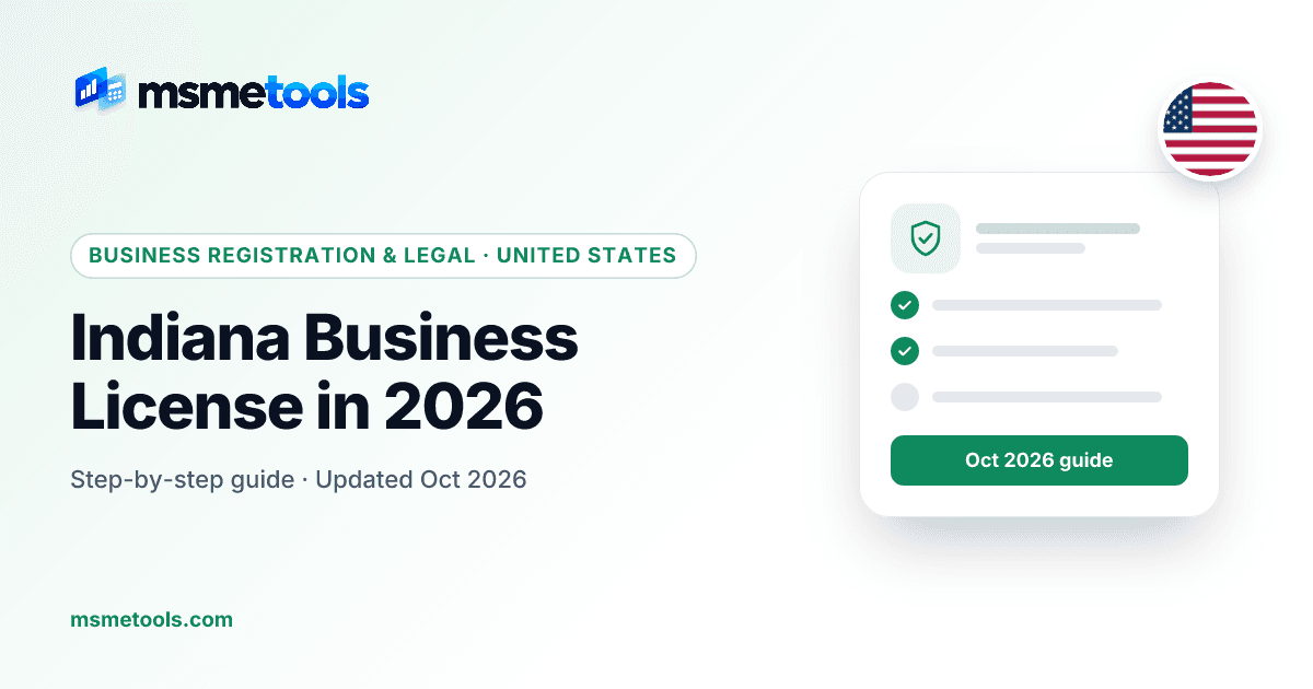 Indiana business license — MSMETOOLS guide cover