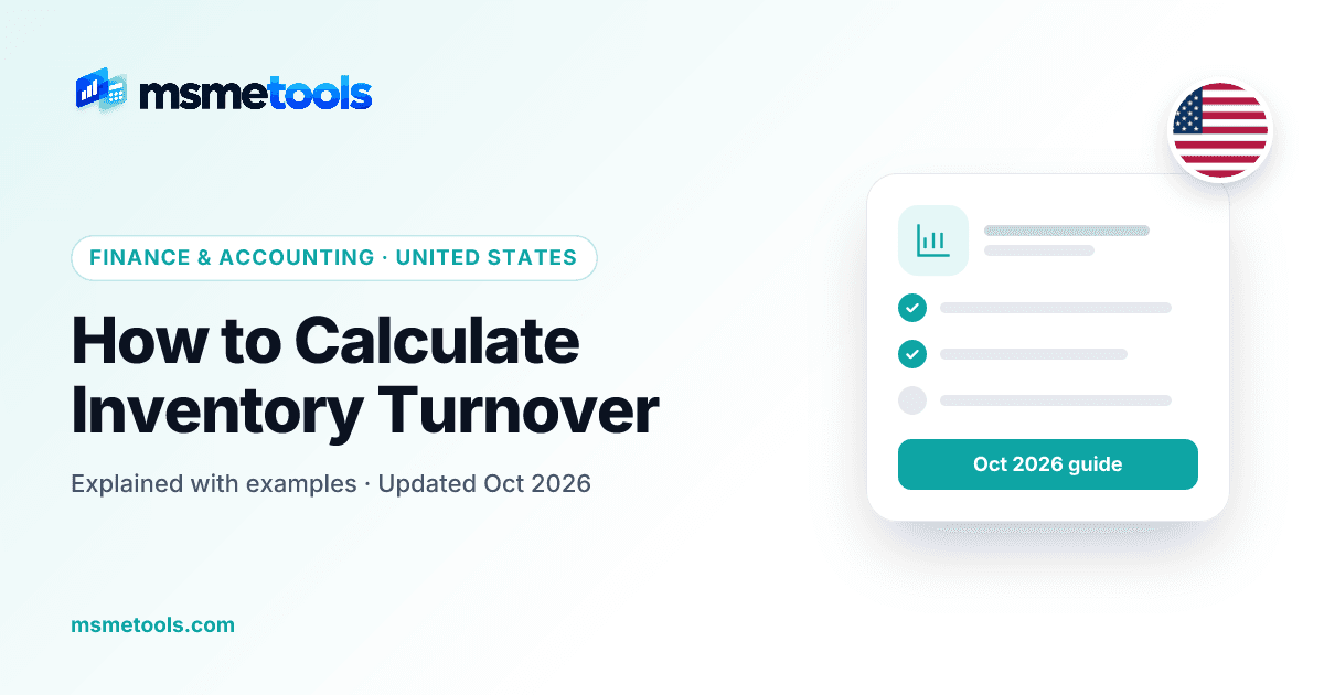 How to calculate inventory turnover — MSMETOOLS guide cover