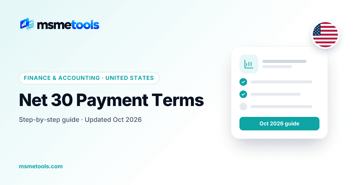 Net 30 payment terms — MSMETOOLS guide cover
