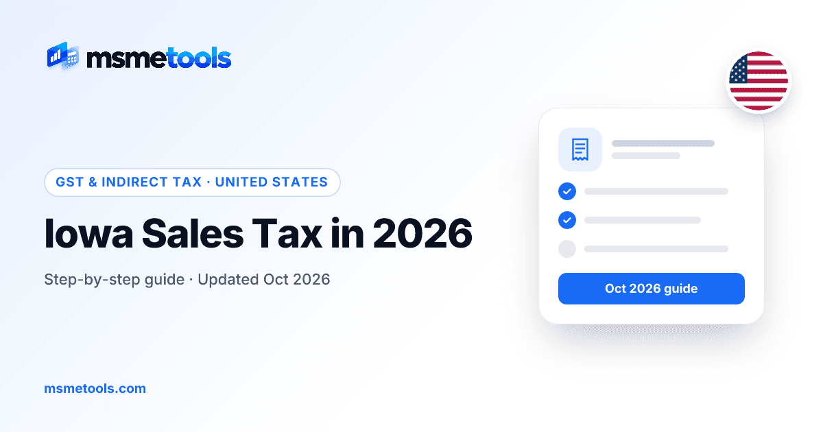 Iowa sales tax — MSMETOOLS guide cover