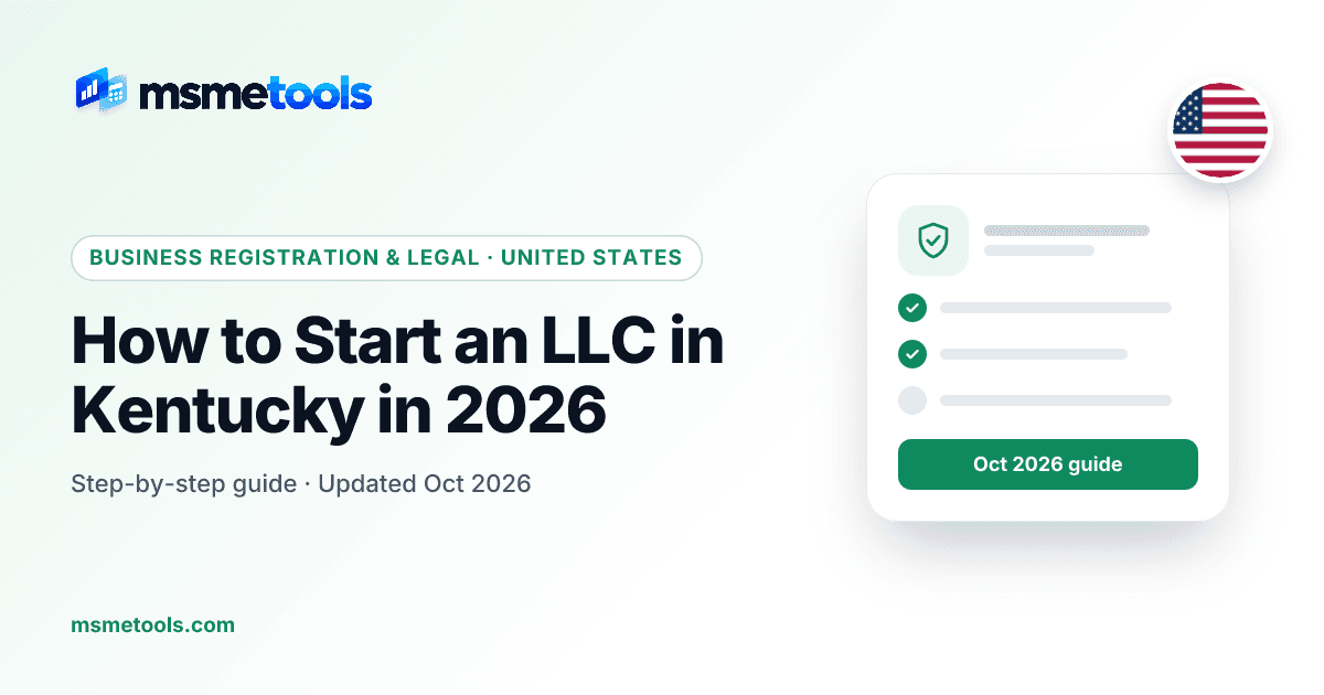 How to start an LLC in Kentucky — MSMETOOLS guide cover