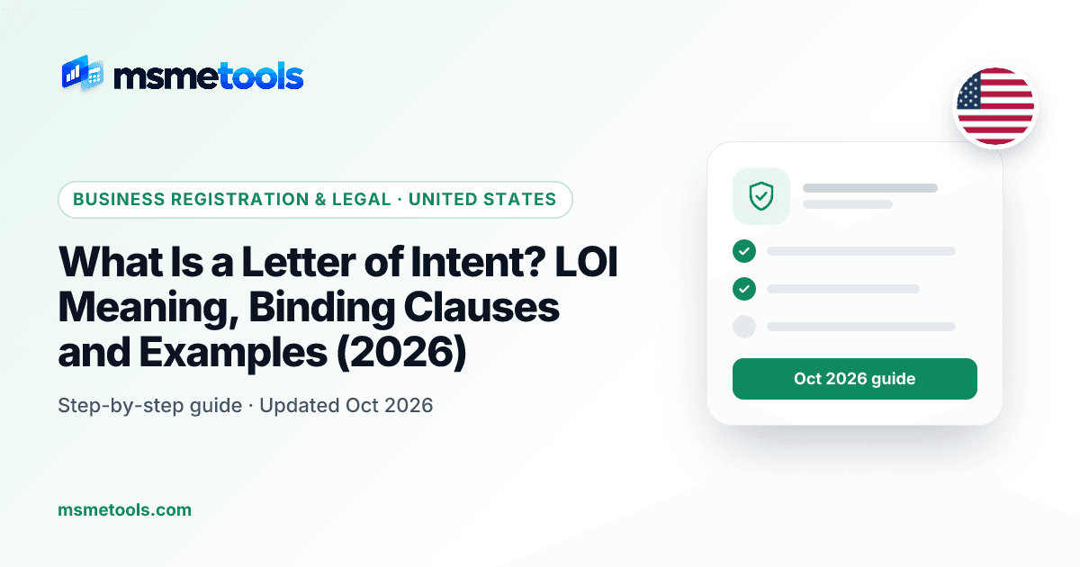 Letter of intent meaning — MSMETOOLS guide cover