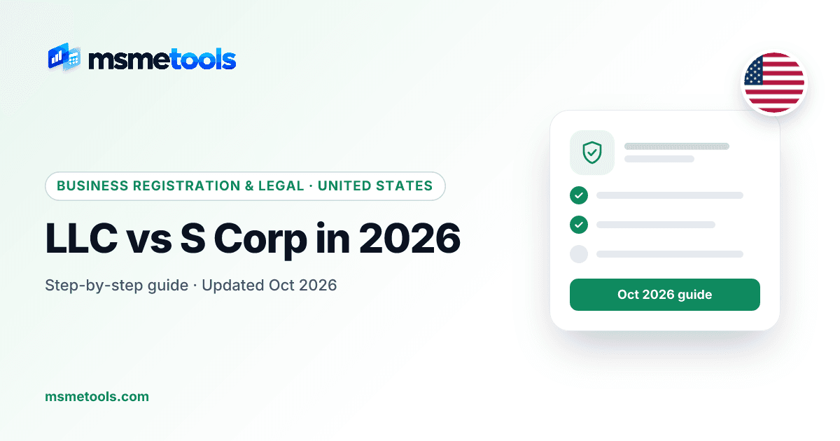LLC vs S corp — MSMETOOLS guide cover