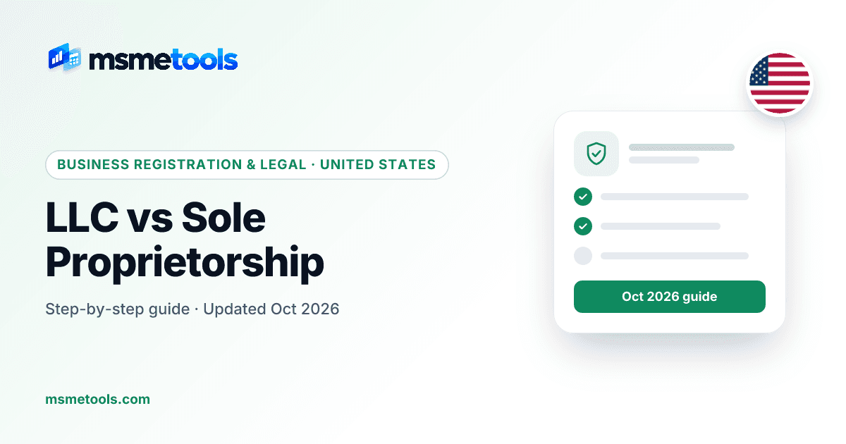 LLC vs sole proprietorship — MSMETOOLS guide cover