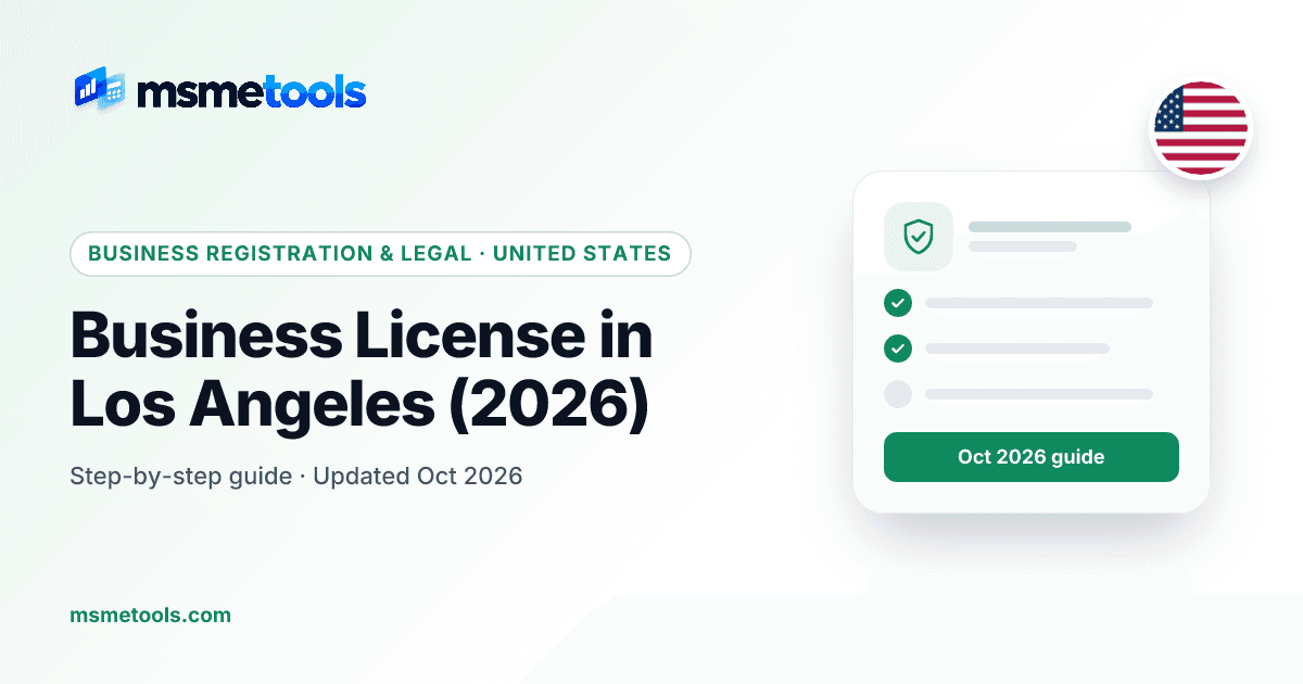 Business license in Los Angeles — MSMETOOLS guide cover