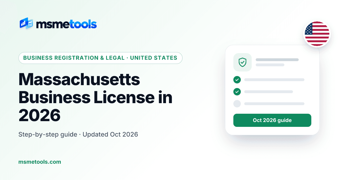 Massachusetts business license — MSMETOOLS guide cover