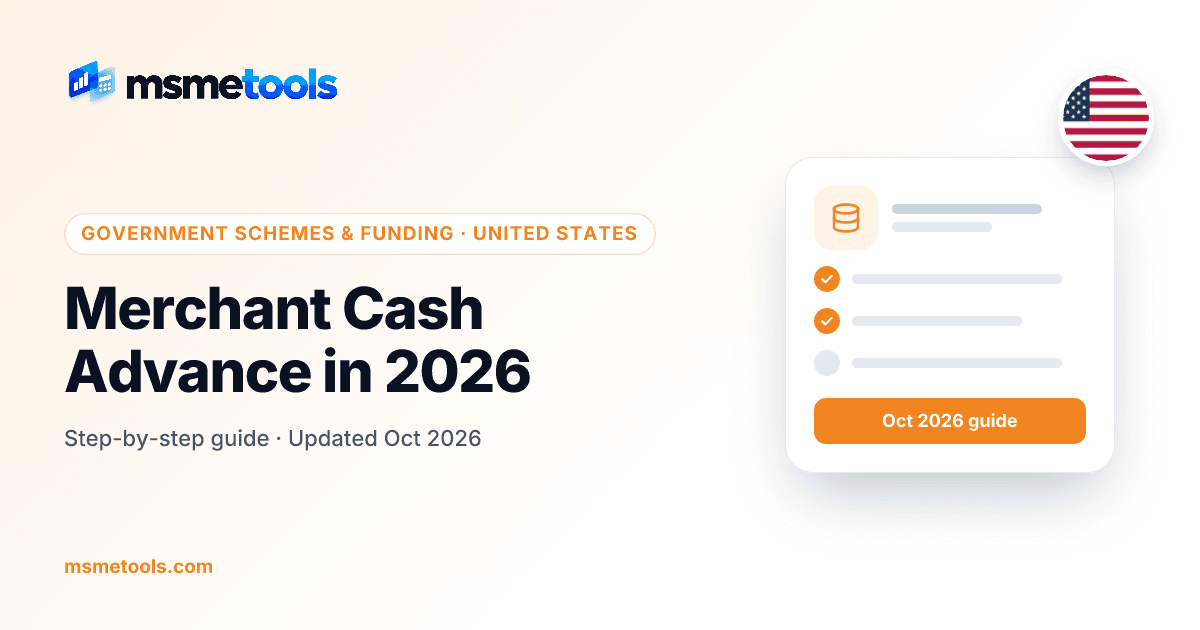 Merchant cash advance — MSMETOOLS guide cover