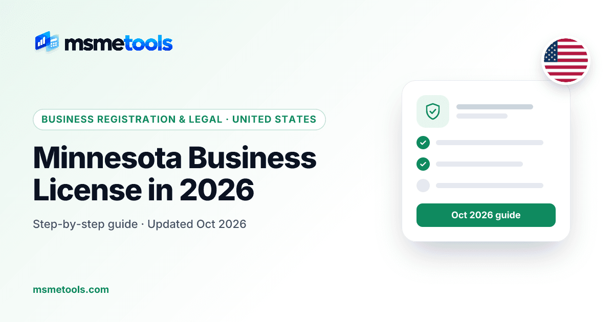 Minnesota business license — MSMETOOLS guide cover