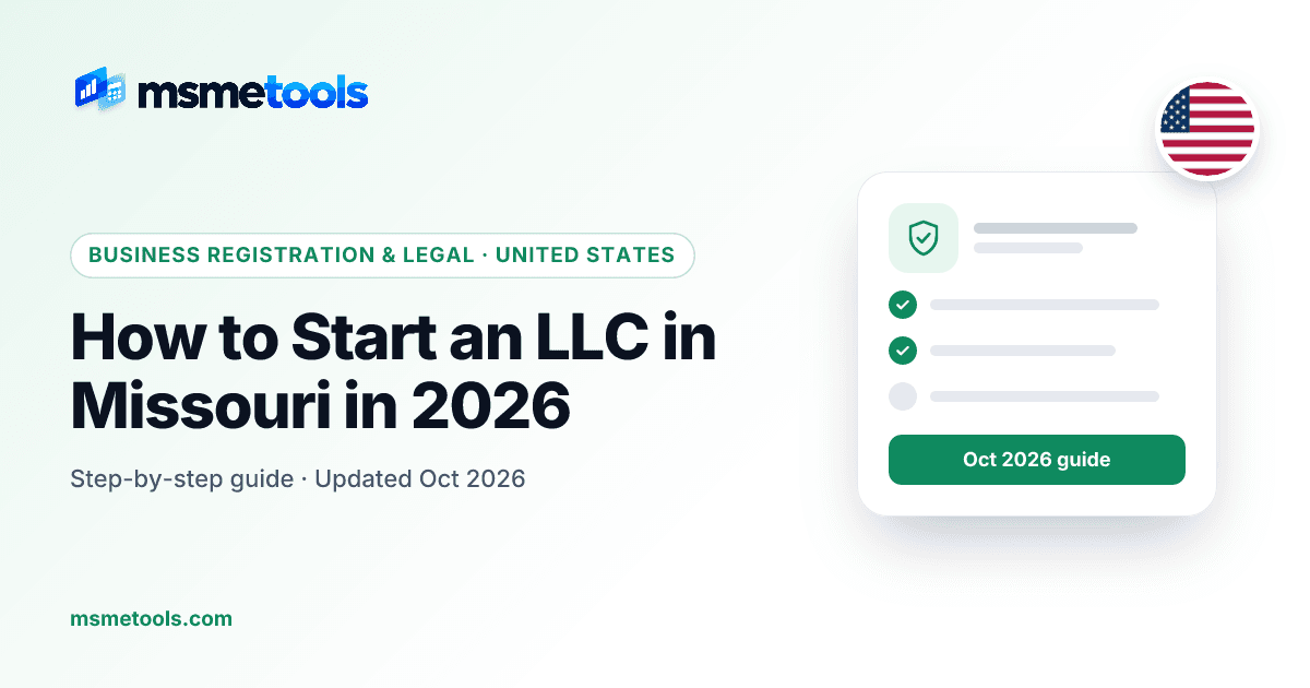 How to start an LLC in Missouri — MSMETOOLS guide cover