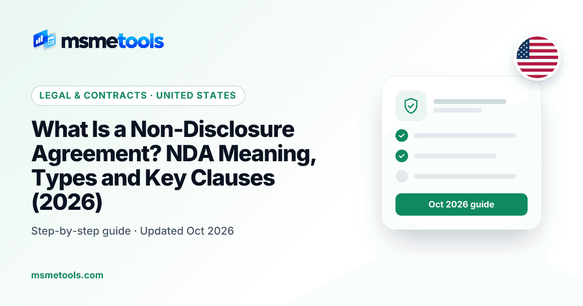 Non-disclosure agreement (NDA) — MSMETOOLS guide cover