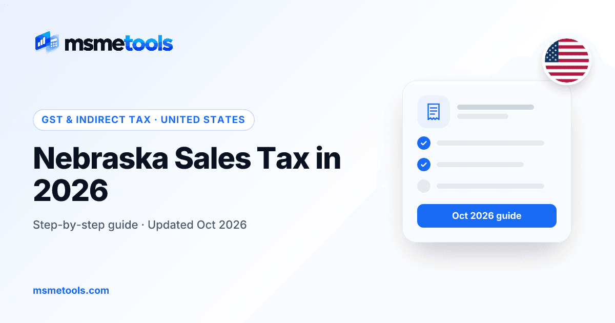 Nebraska sales tax — MSMETOOLS guide cover