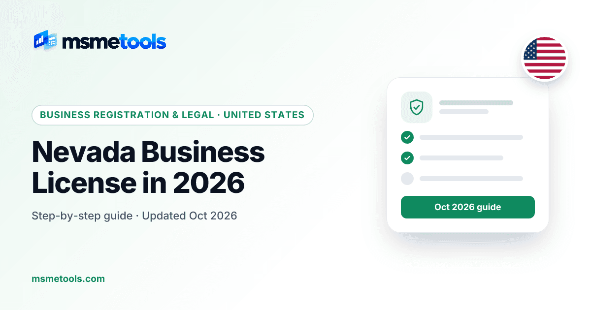 Nevada business license — MSMETOOLS guide cover