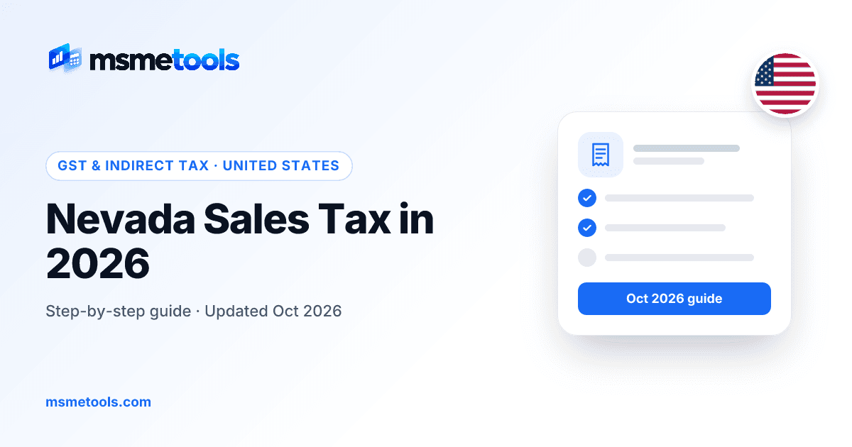 Nevada sales tax — MSMETOOLS guide cover