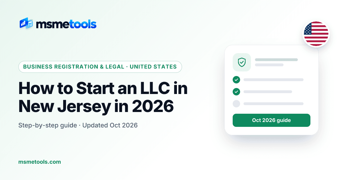 How to start an LLC in New Jersey — MSMETOOLS guide cover