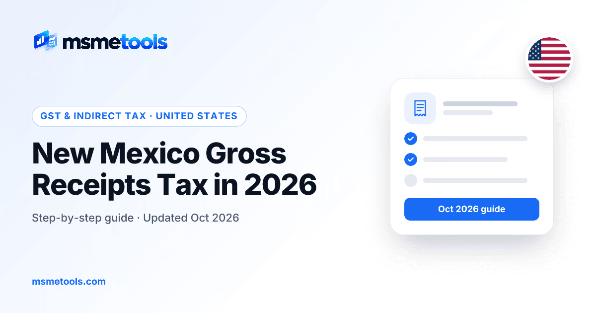 New Mexico gross receipts tax — MSMETOOLS guide cover