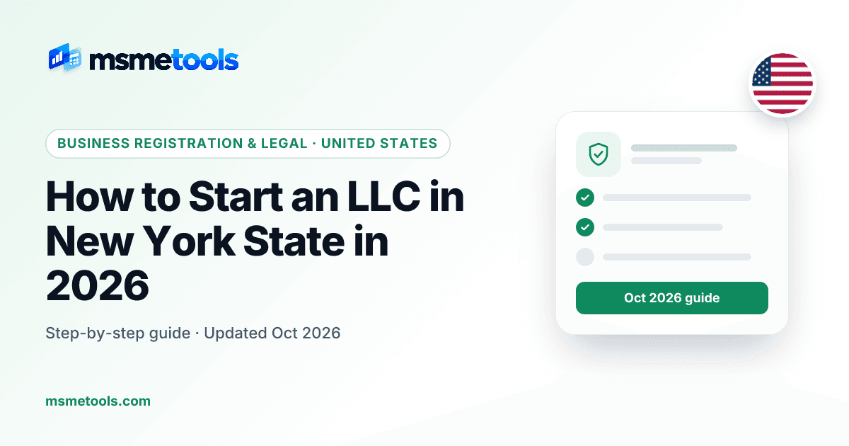 How to start an LLC in New York State — MSMETOOLS guide cover