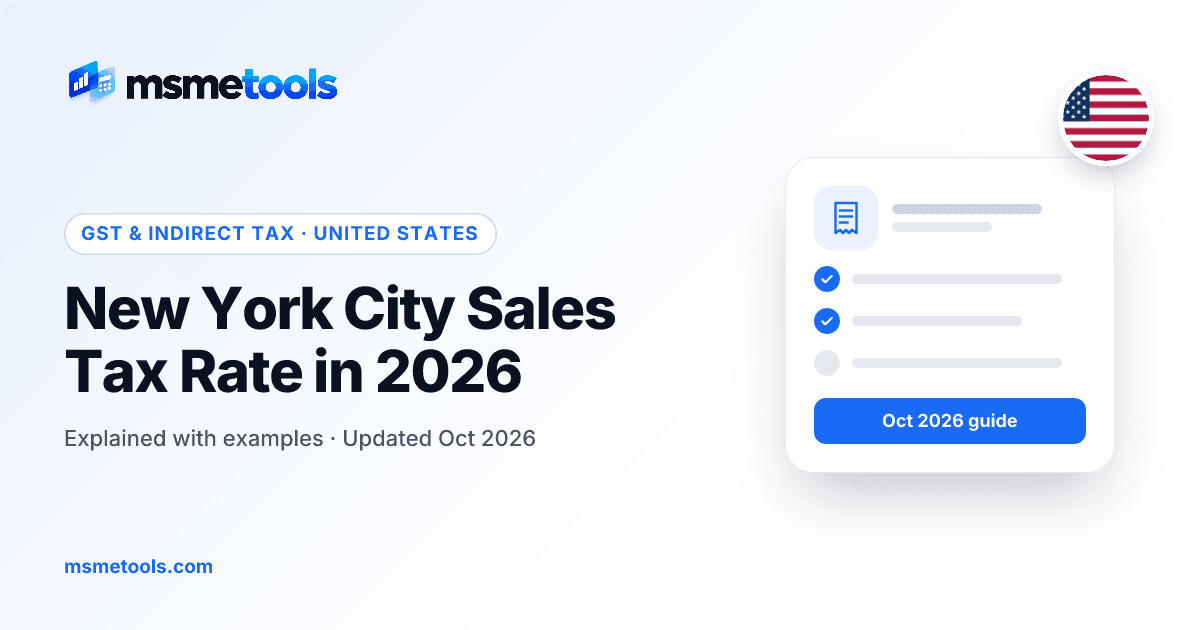 New York City sales tax rate — MSMETOOLS guide cover