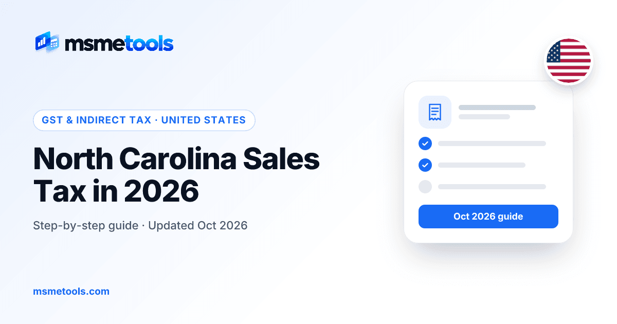 North Carolina sales tax — MSMETOOLS guide cover
