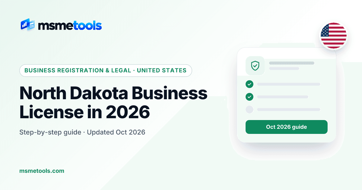 North Dakota business license — MSMETOOLS guide cover