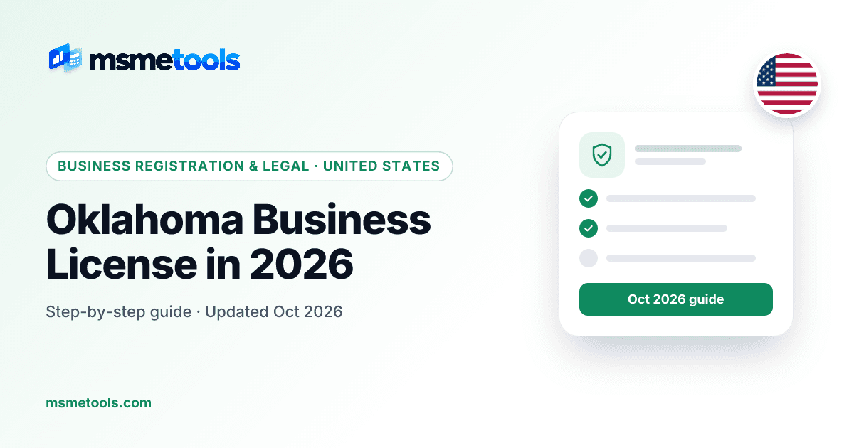 Oklahoma business license — MSMETOOLS guide cover