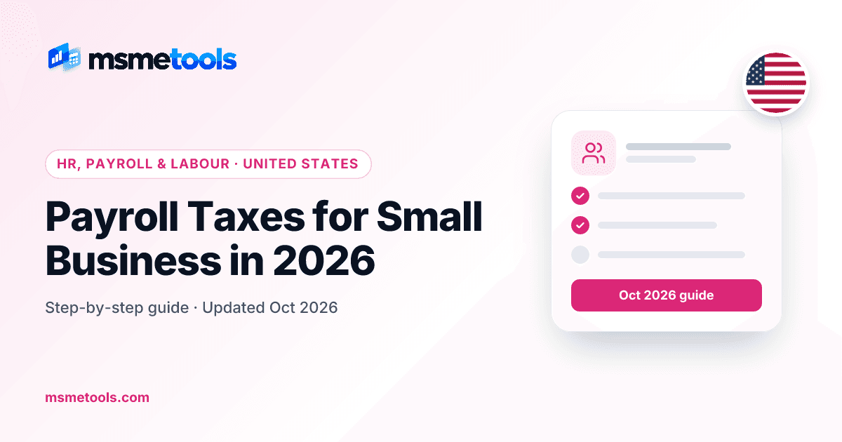 Payroll taxes for small business — MSMETOOLS guide cover