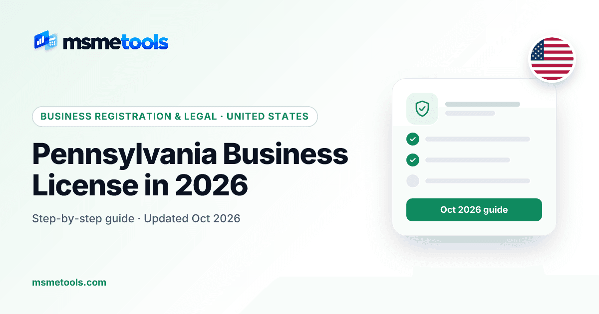 Pennsylvania business license — MSMETOOLS guide cover