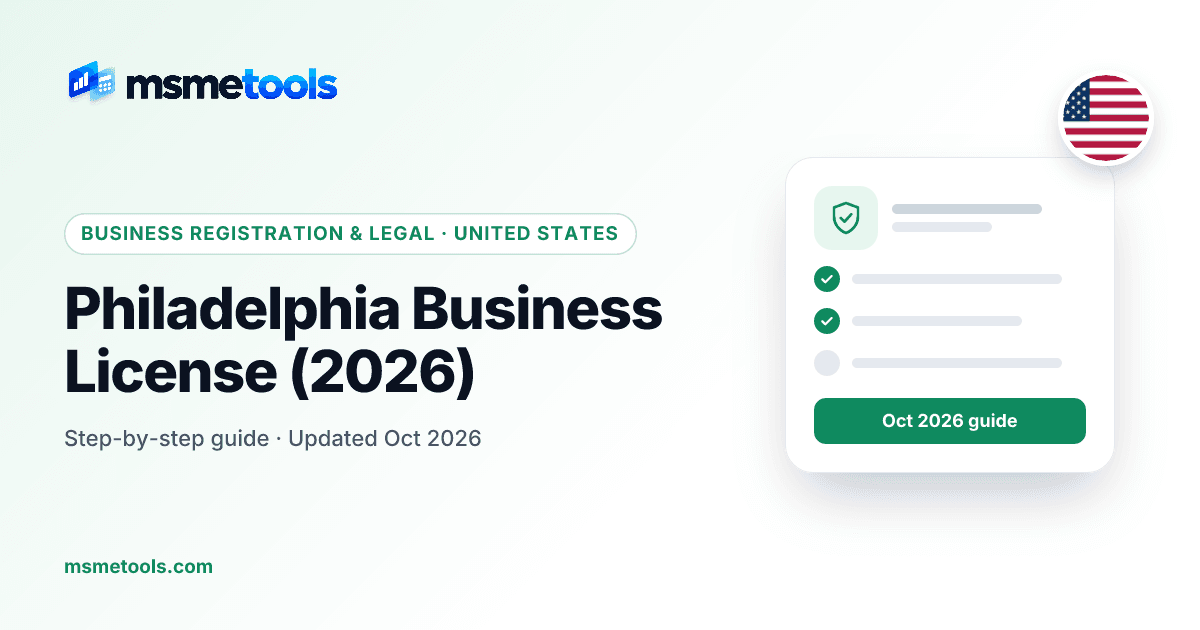 Philadelphia business license — MSMETOOLS guide cover