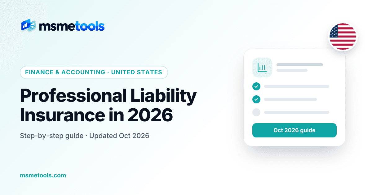 Professional liability insurance — MSMETOOLS guide cover