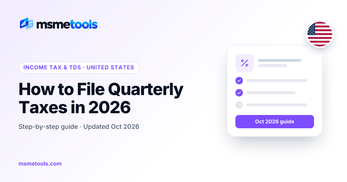 How to file quarterly taxes — MSMETOOLS guide cover