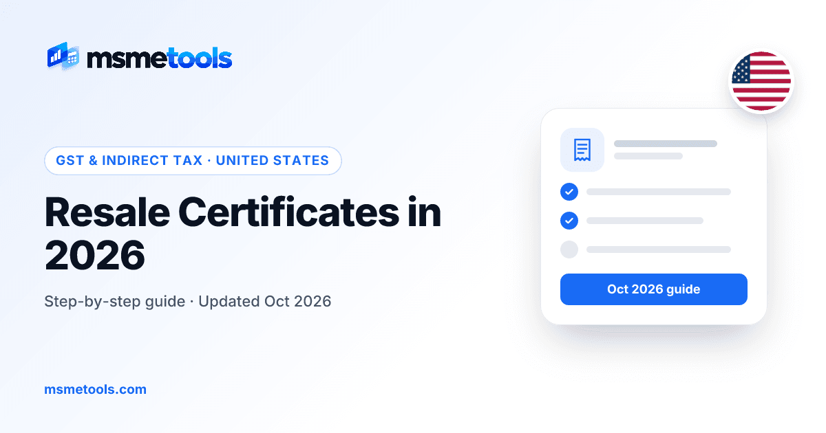 Resale certificate — MSMETOOLS guide cover