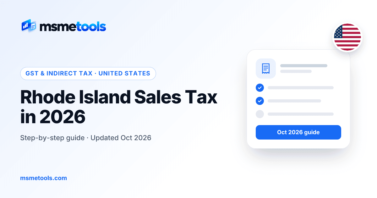 Rhode Island sales tax — MSMETOOLS guide cover